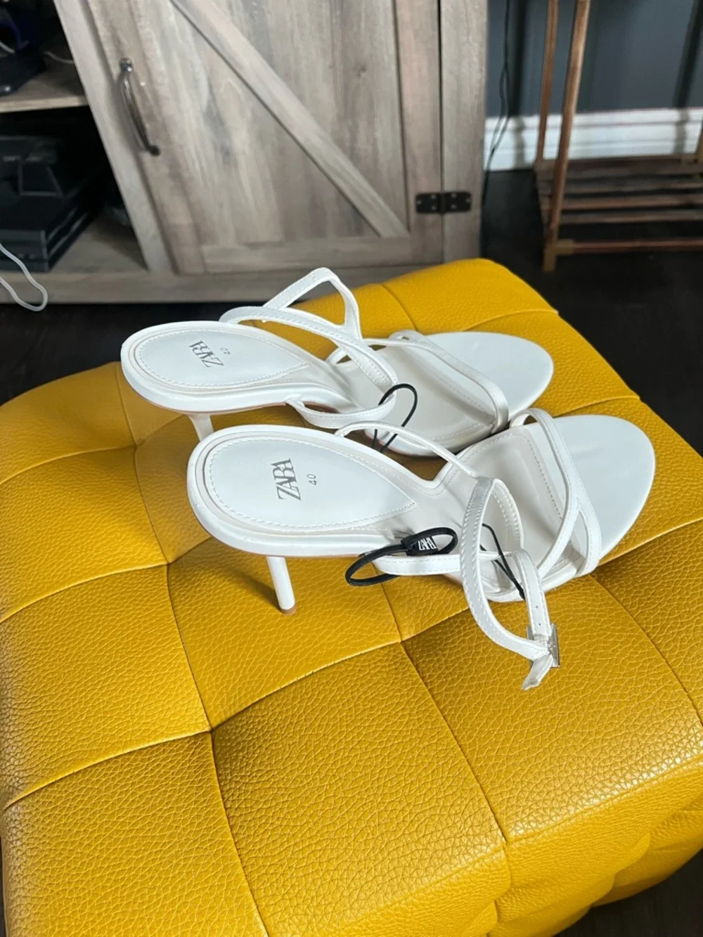 Zara white high heel strap sandal - Picture 3 of 5